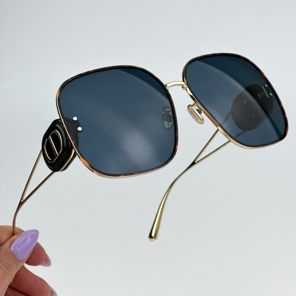 Dior DIORBOBBY S1U B5B0 BRAND NEW Sunglasses Gold Havana Blue Women Oversized - Picture 1 of 14